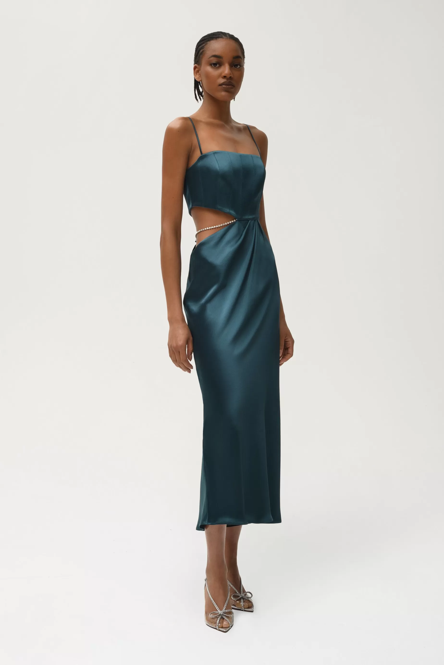 Cocktail Dresses<Nafsika Skourti Carla Midi Dress Emerald