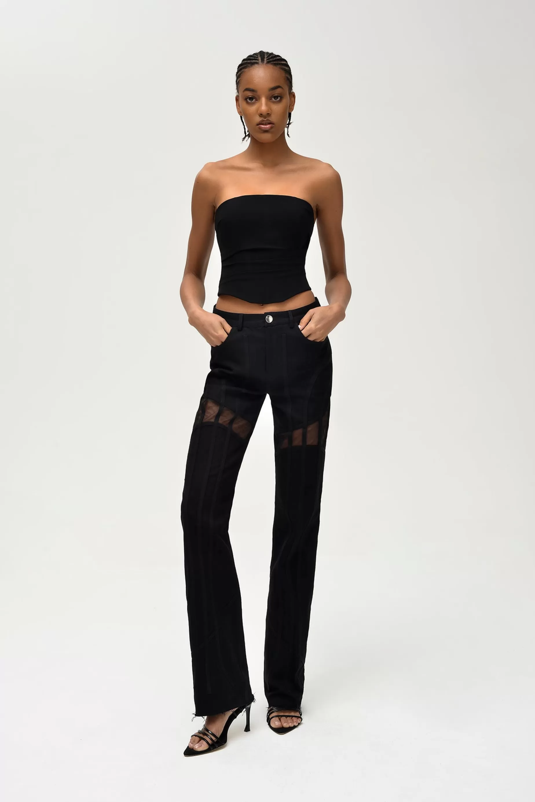 Trousers<Nafsika Skourti Corset Jeans Black