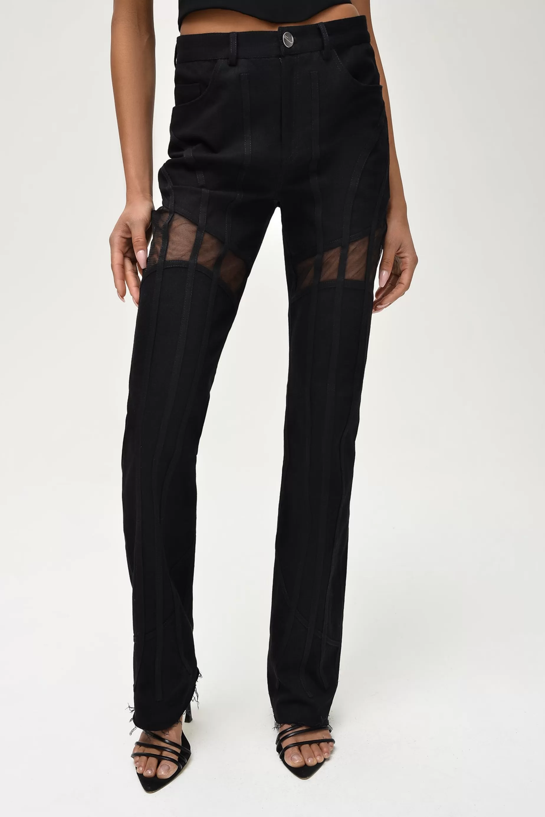 Trousers<Nafsika Skourti Corset Jeans Black