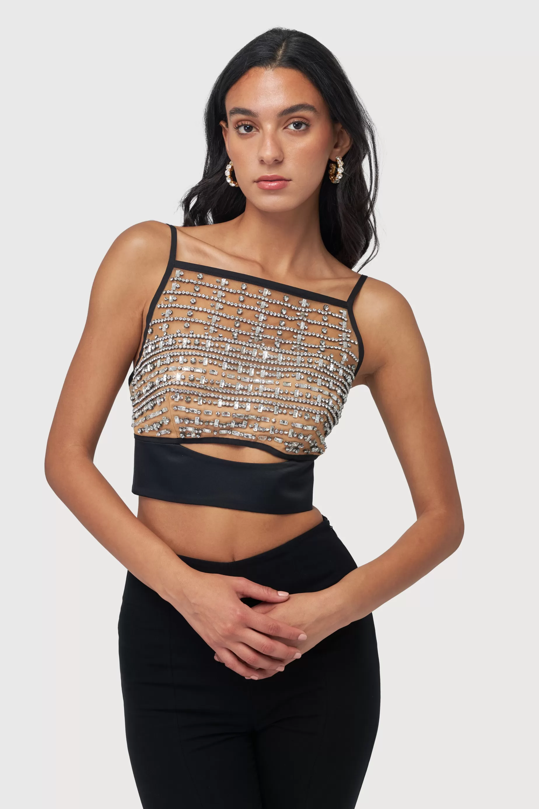 Tops<Nafsika Skourti Crystal Duchess Crop Top