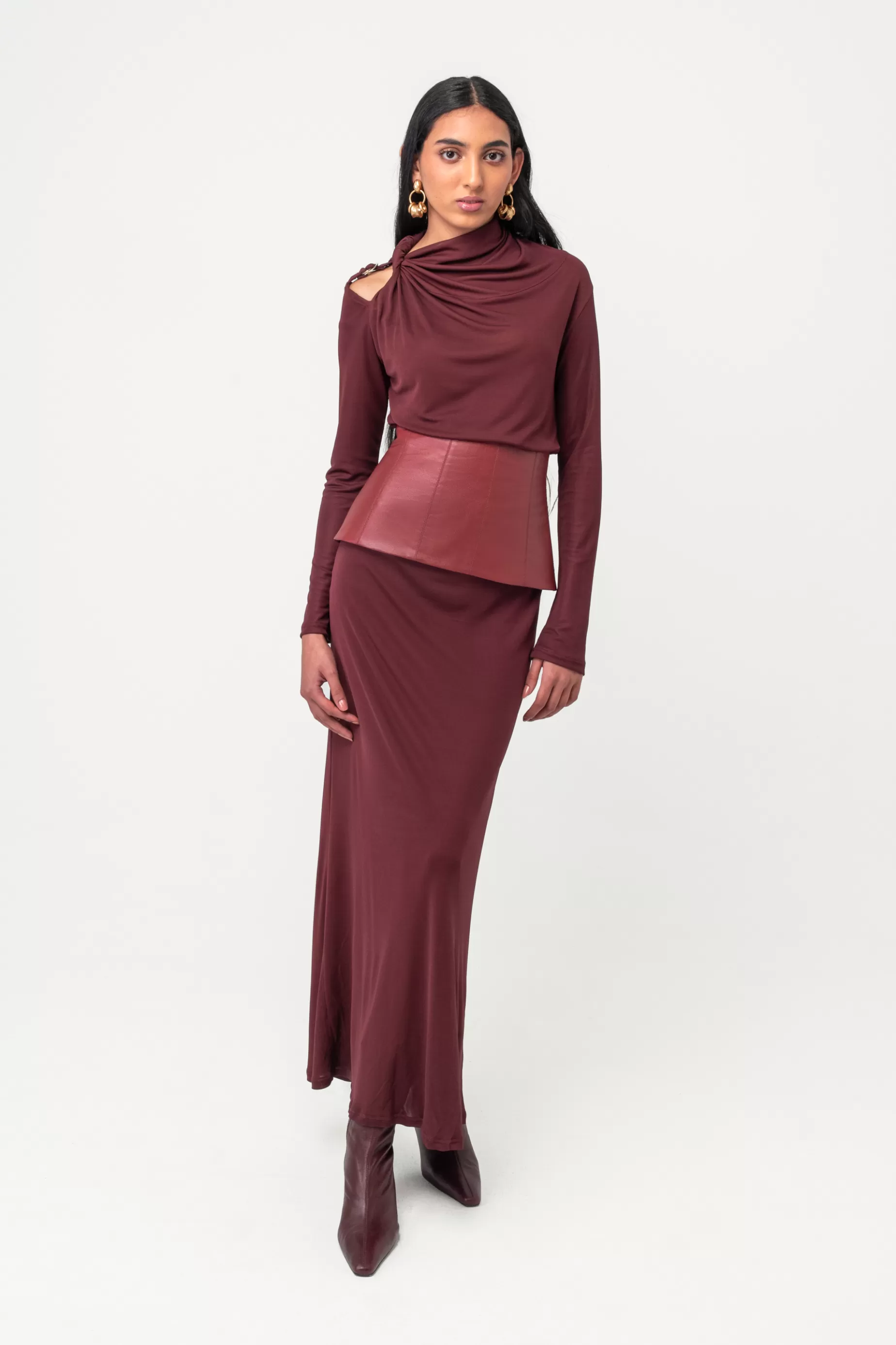 Evening Dresses<Nafsika Skourti Gouna Dress Bordeaux