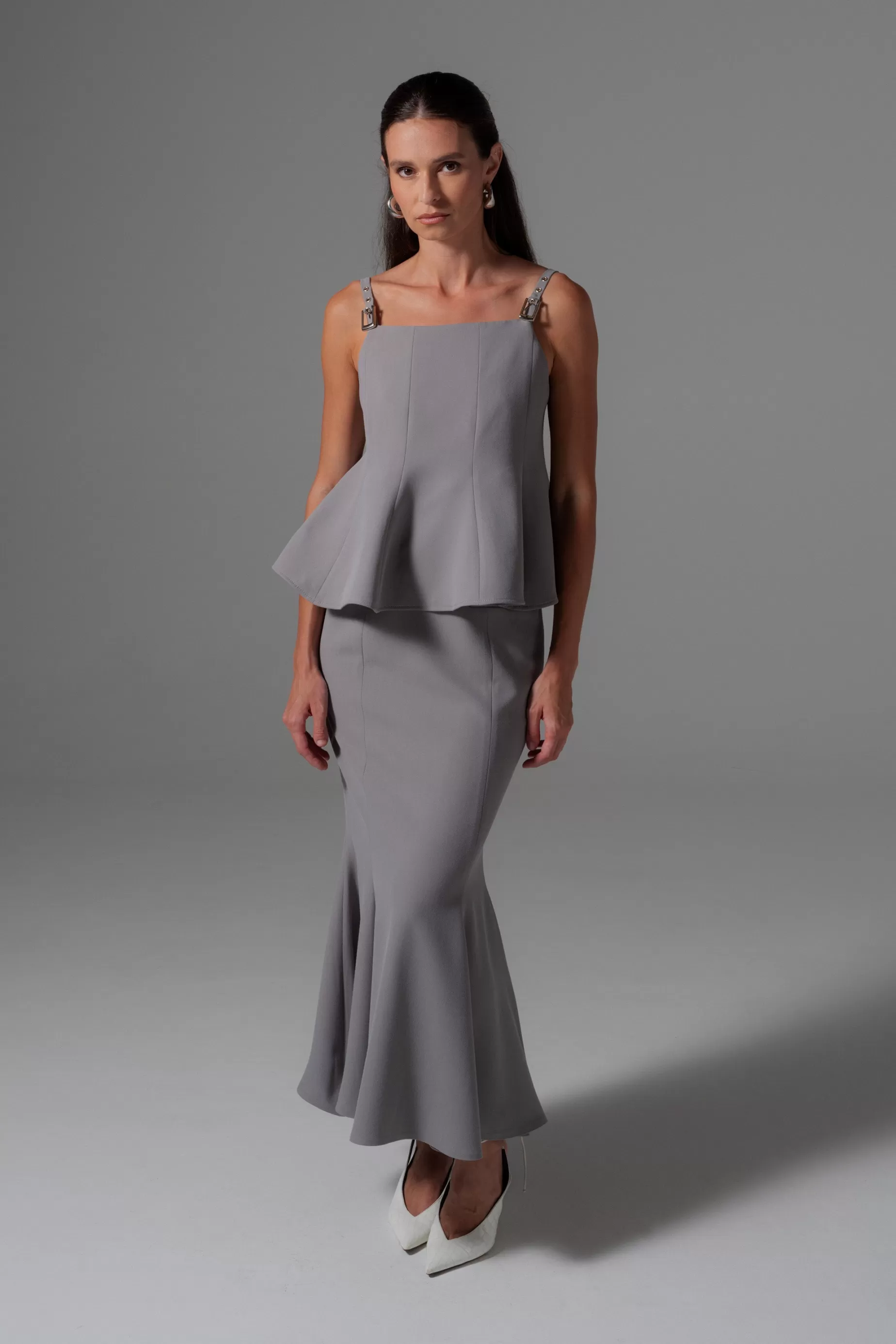 Skirts<Nafsika Skourti Grey Maxi Skirt Grey