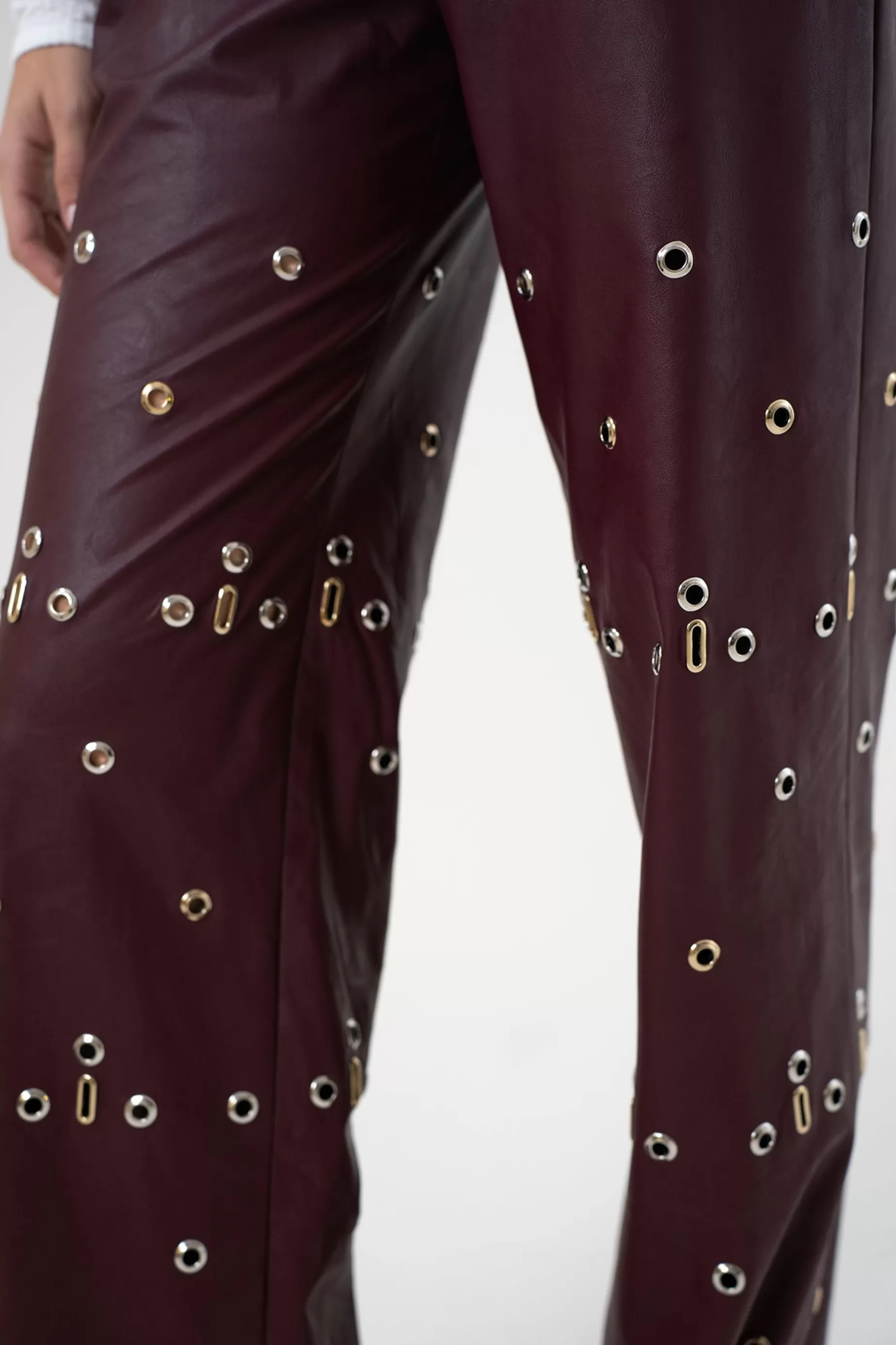 Trousers<Nafsika Skourti Leather Links Trouser Bordeaux