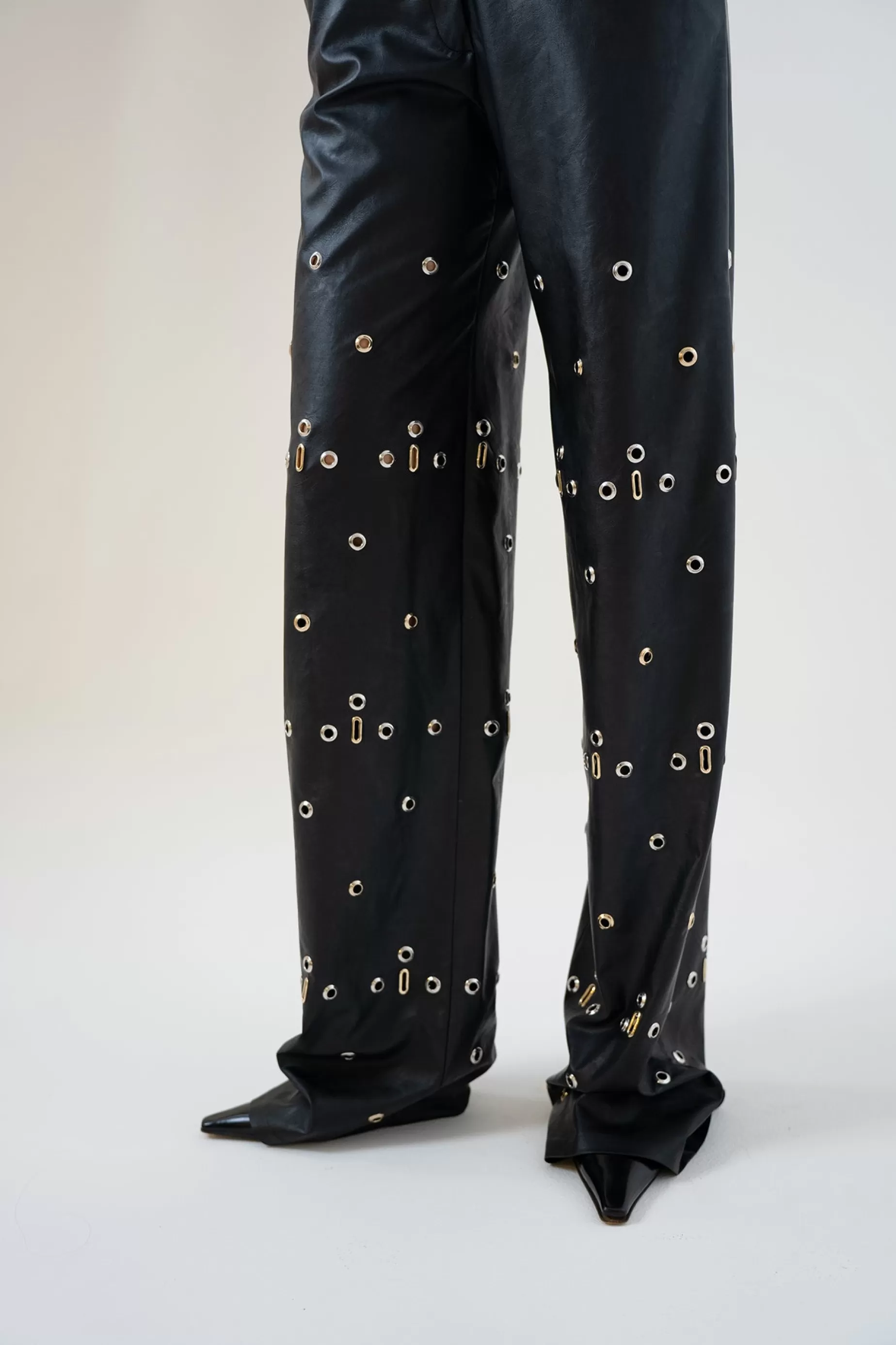 Trousers<Nafsika Skourti Leather Links Trouser Black