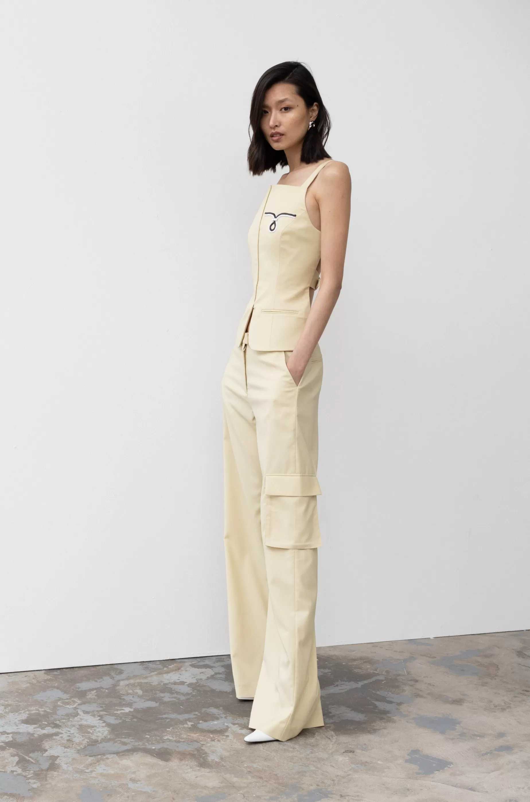 Trousers<Nafsika Skourti Low Waist Cargo Pants Pale Yellow