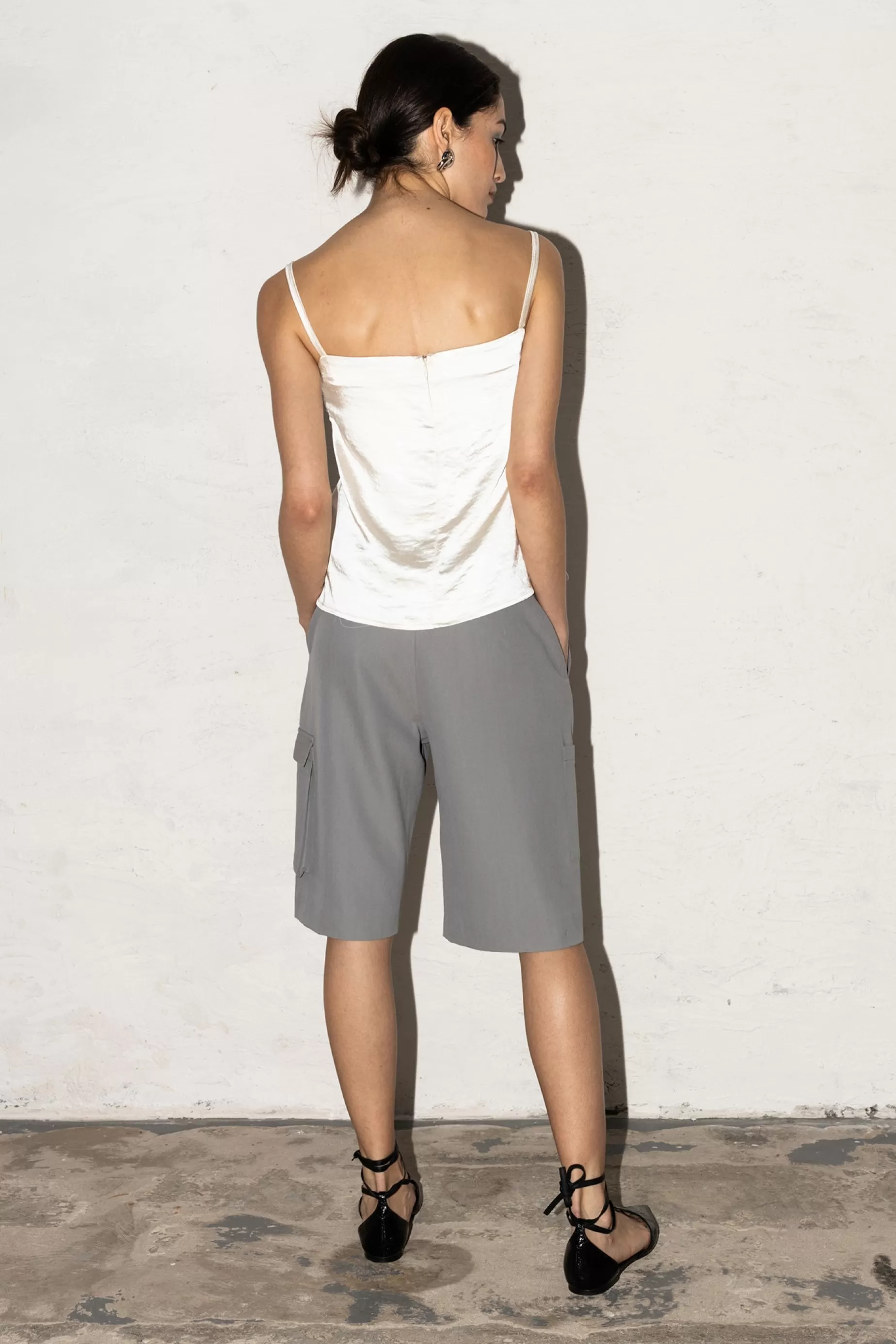 Trousers<Nafsika Skourti Low Waist Cargo Shorts Grey