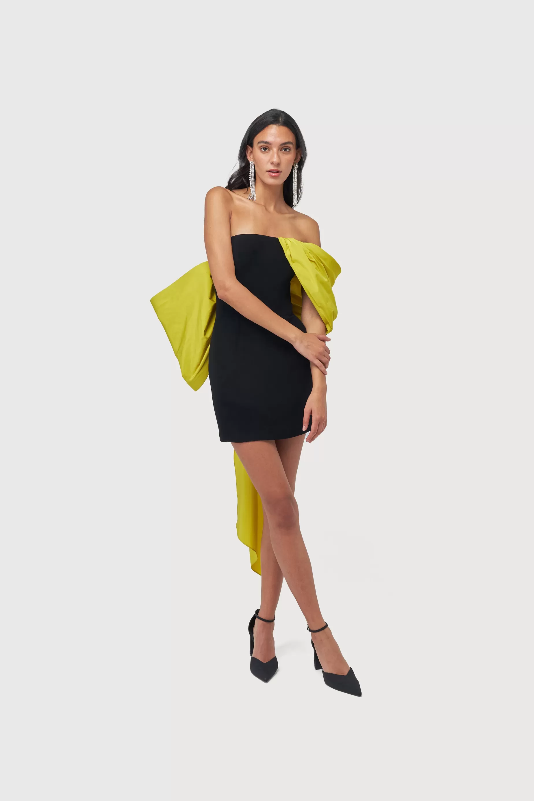 Cocktail Dresses<Nafsika Skourti Mini Butterfly Dress Black / Lime