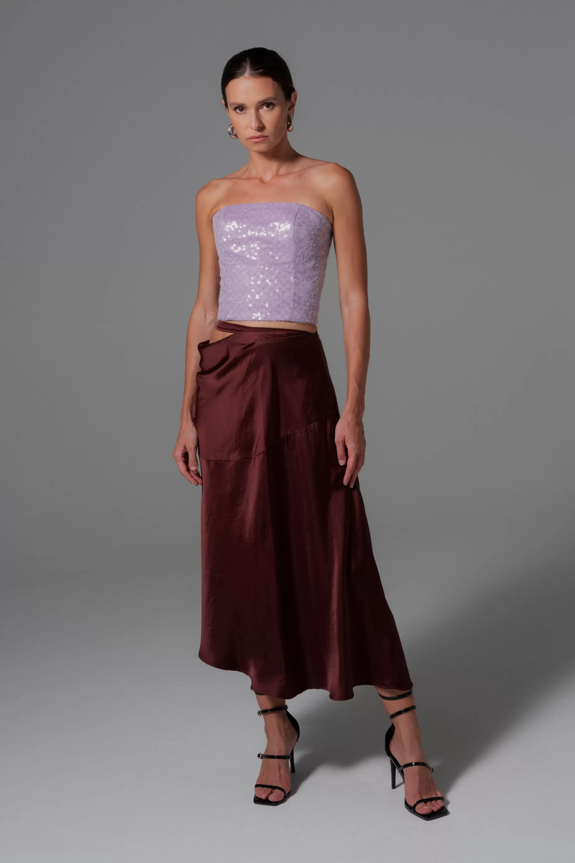 Tops<Nafsika Skourti Sequin Tube Top Lilac