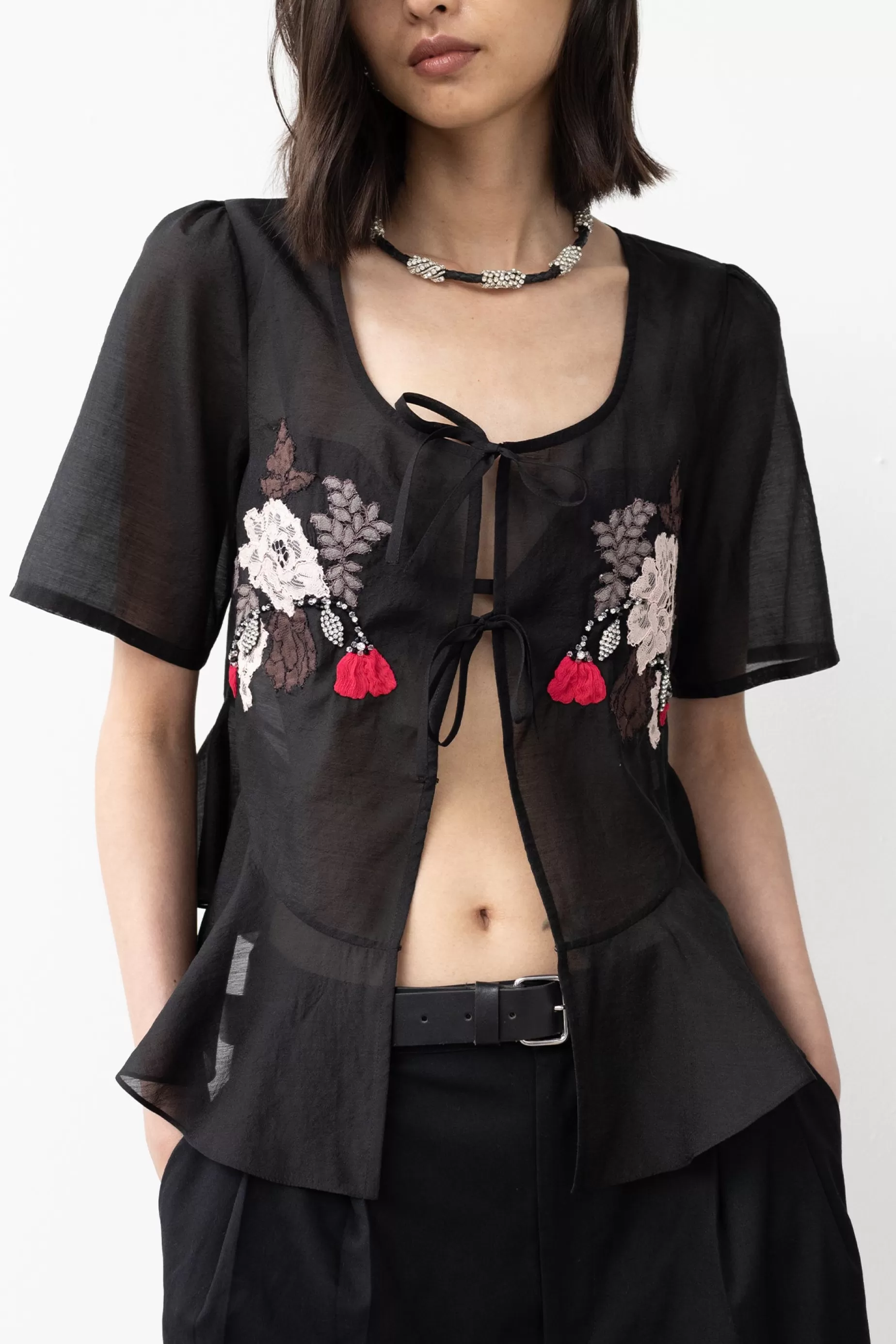 Tops<Nafsika Skourti The French Blouse Black