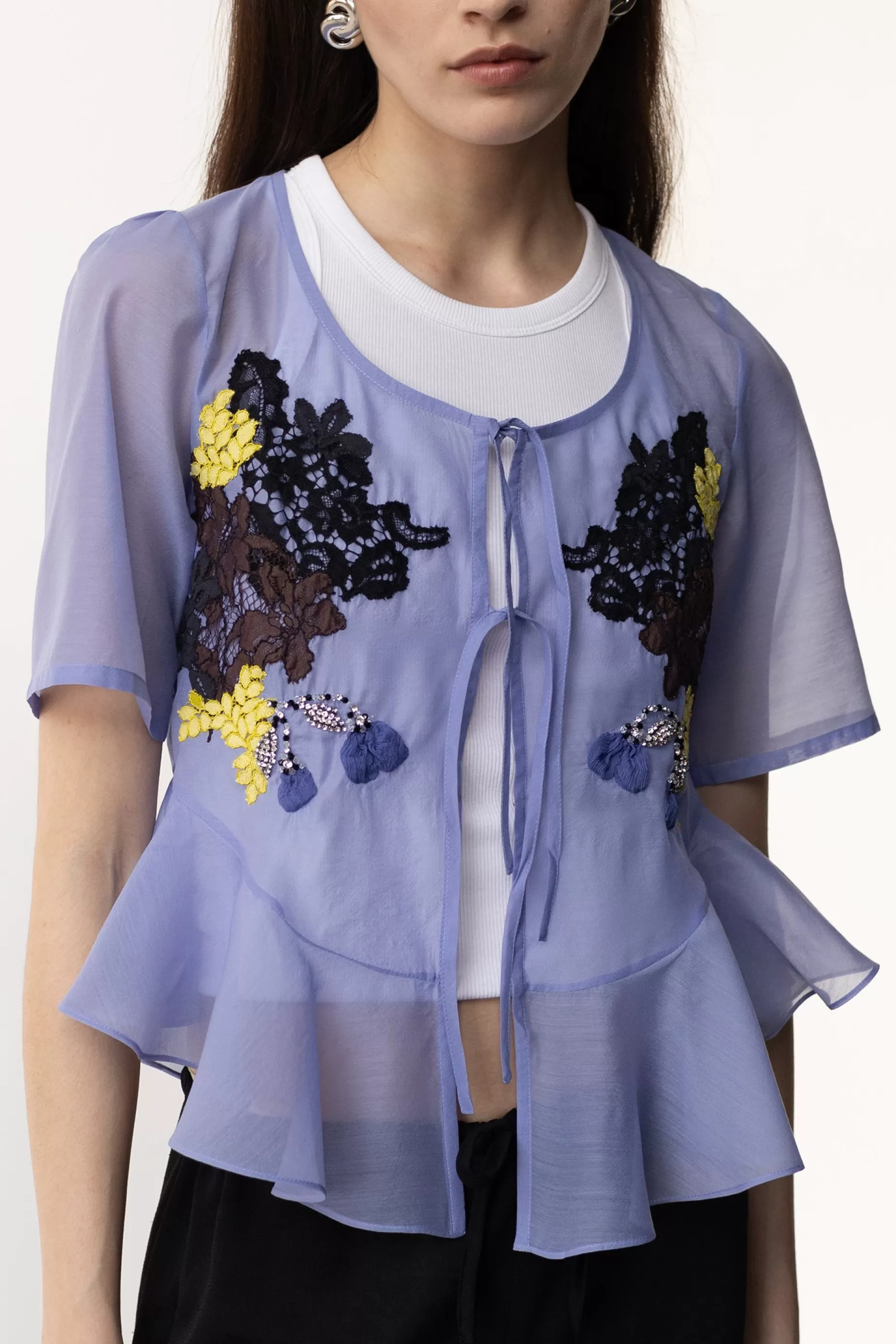 Tops<Nafsika Skourti The French Blouse Periwinkle