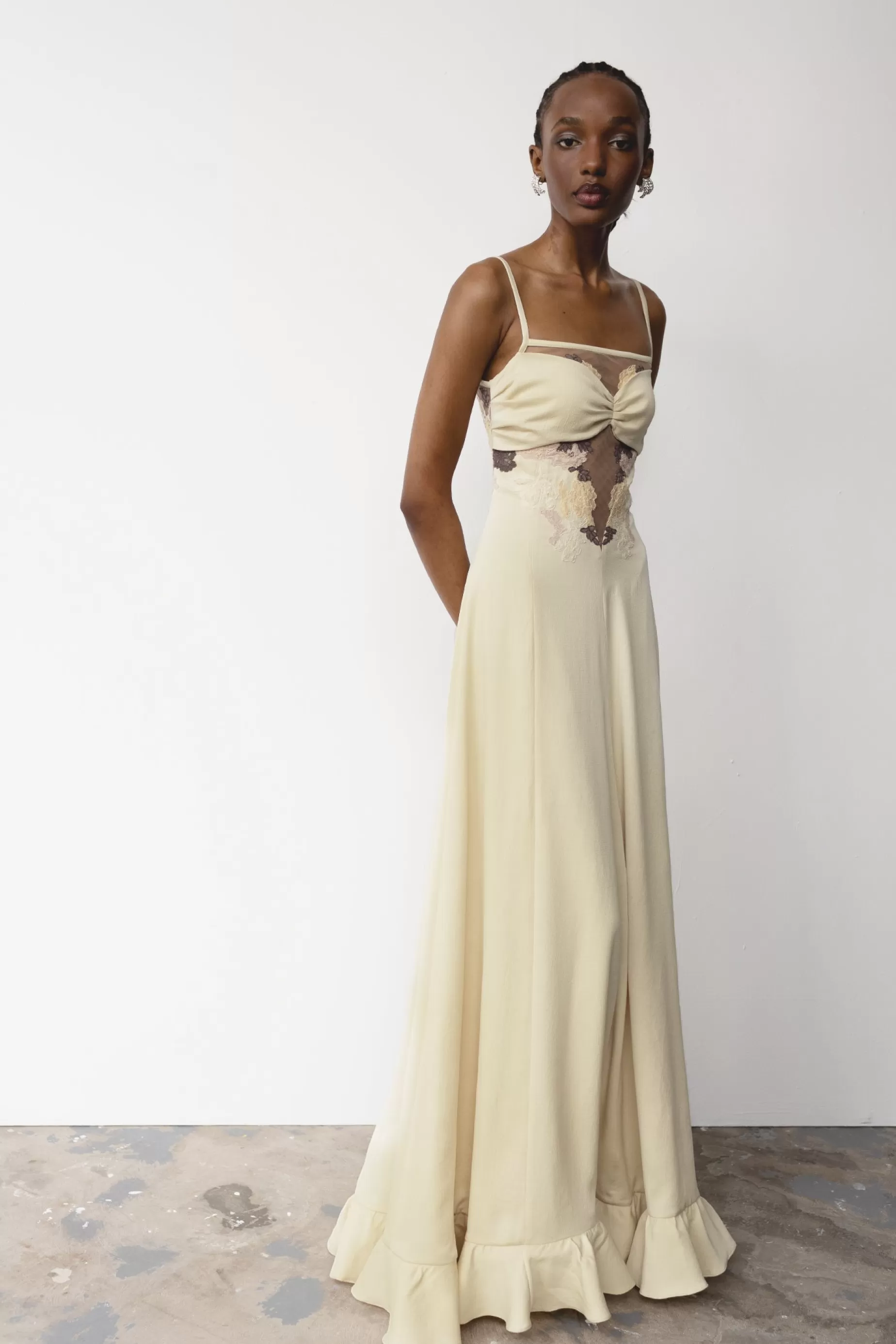 Evening Dresses<Nafsika Skourti The Luna Gown Pale Yellow