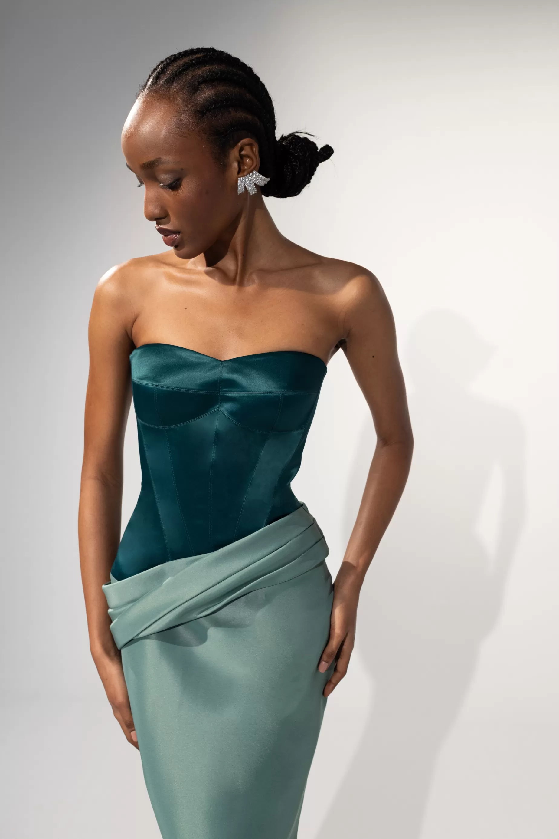 Evening Dresses<Nafsika Skourti The Two-Tone Undressed Gown Forest green/sage