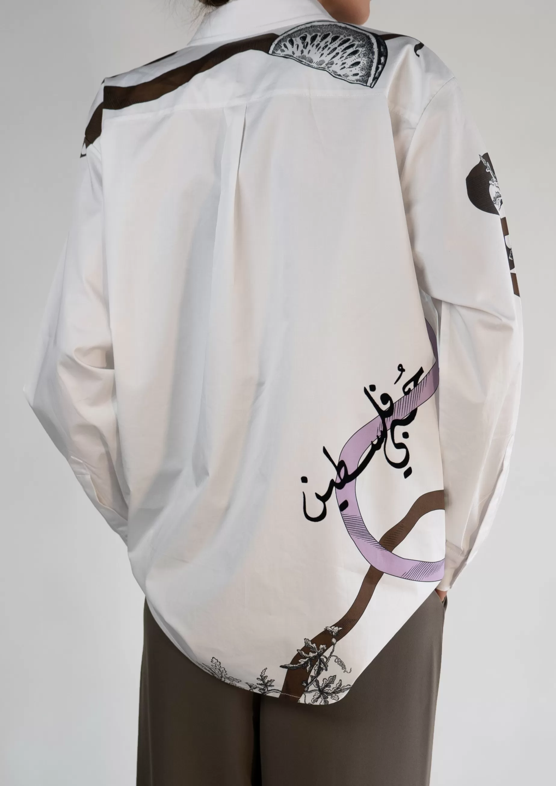 Tops<Nafsika Skourti With Green Ribbon Shade Oversized Classic Shirt White